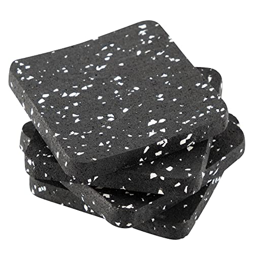 ECENCE 4X Vibration Absorbing-Pads Washing Machine Set, Silencer & Sound Insulation Dryer, Vibration Damper, Foot Pad, Anti-Slip Mats 10x10cm / 3.94x3.94inch Black