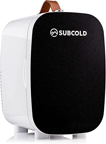 Subcold Pro6 Luxury Mini Fridge Cooler | 6 Litre / 8 Cans | AC and Exclusive USB Power Option | Portable Small Fridge for the Office, Bedroom, Car, Travel, Skincare & Cosmetics (Black)