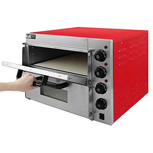 Electric Pizza Oven with Audible Timer & Twin Deck Firebrick/Commercial Baking & Grilling