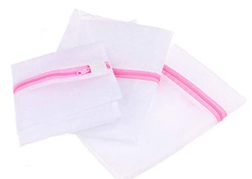 3 Laundry Wash Bags Reusable Zipped S/M/L Set Mesh Washing Machine Bags Net Lingerie Fine Wash Bra Delicate Hosiery (Small/Medium/Large)