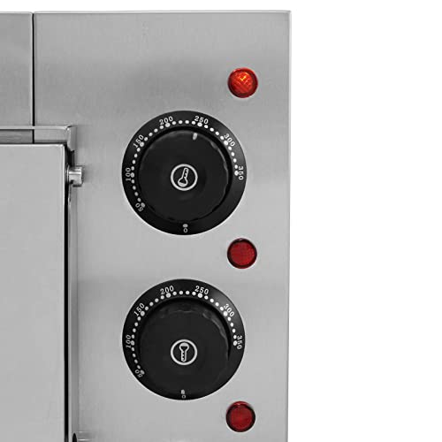 Electric Pizza Oven with Audible Timer & Twin Deck Firebrick/Commercial Baking & Grilling