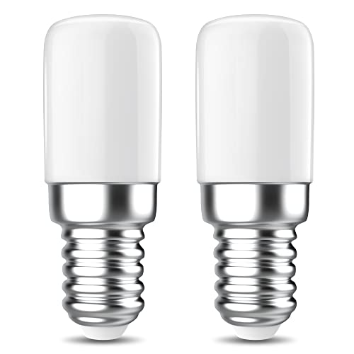 PURSNIC E14 LED Light Bulb Small, 1.5W LED Fridge Bulb Equivalent to 15W Halogen Bulb, Cool White 6000K,150LM SES Small Edison Screw Bulb, for Fridge and Sewing Machine, 360°Beam Angle, 2 Pack