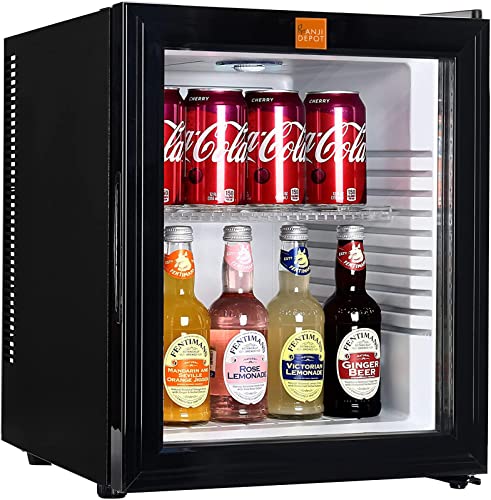 ANJI DEPOT Mini Wine/Drink/Beverage Cooler/Fridge, Built-In Thermostat, LED Light, Energy Class (32L)