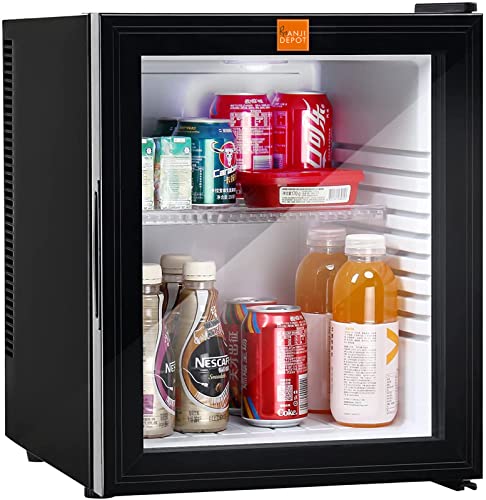 ANJI DEPOT Mini Wine/Drink/Beverage Cooler/Fridge, Built-In Thermostat, LED Light, Energy Class (32L)