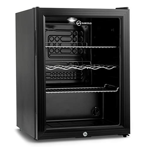 Subcold Super65 LED - Table-Top Fridge | 65L Beer, Wine & Drinks Fridge | LED Light + Lock & Key | Energy Efficient (Black)