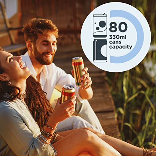 Cookology CBC70BK Under-Counter Fridge, 70 Litre Beer, Wine and Drinks Fridge with Adjustable Temperature Control, LED Light, Suitable for Cans and Bottles, Energy Efficient - in Black