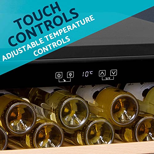 Baridi 54 Bottle Wine Cellar Fridge with Digital Touch Screen Controls, 135L Capacity Cooler Cabinet, Black - DH78