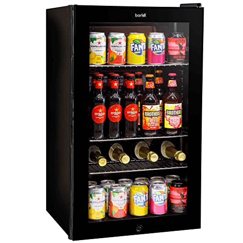 Baridi 85L Under Counter Drinks/Beer & Wine Cooler Fridge with Light, Black - DH13