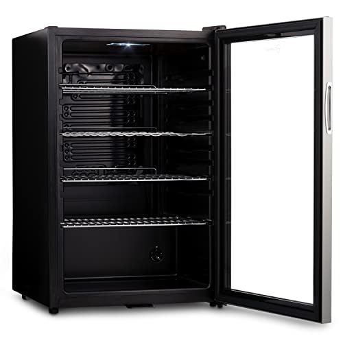 Subcold Super115 LED - Under-Counter Fridge | 115L Beer, Wine & Drinks Fridge | LED Light + Lock and Key | Energy Efficient (Stainless Steel, 115L)