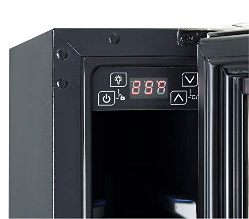 Cookology CWC150WH Freestanding Undercounter Fridge Cabinet 15cm Wine Cooler, 7 Bottle, 20 Litre Capacity, with Digital Temperature Control and Reversible Door - in White