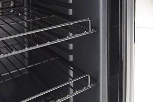 Swan 80L Glass Fronted Undercounter Freestanding Beverage/Drinks Fridge for Wine, Drinks & Snacks, 85W, SR12030BN, Black