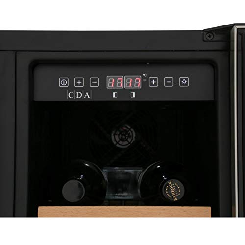 CDA 40 Bottle Freestanding Under Counter Wine Cooler Dual Zone 60cm Wide 82cm Tall - Stainless Steel