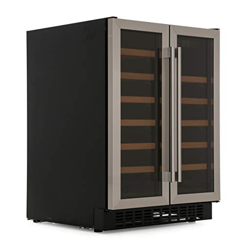 CDA 40 Bottle Freestanding Under Counter Wine Cooler Dual Zone 60cm Wide 82cm Tall - Stainless Steel