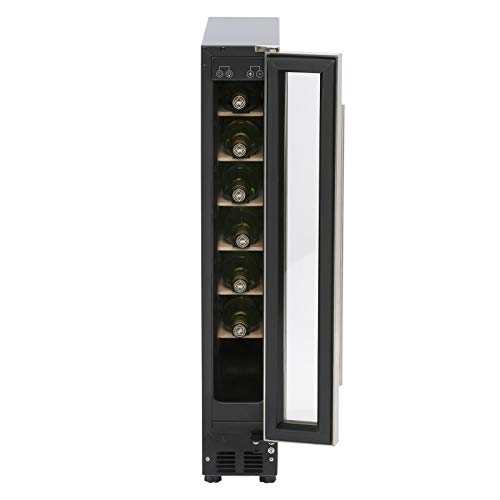 SIA WC15SS 150mm / 15cm Stainless Steel Under Counter LED 7 Bottle Wine Cooler