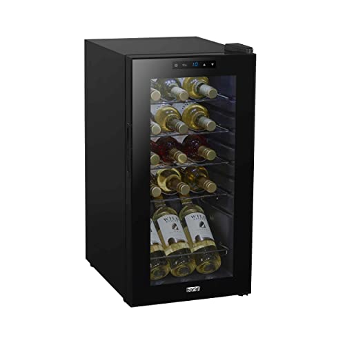Baridi 15 Bottle Wine Cooler Fridge with Digital Touch Screen Controls & LED Light, Black - DH5