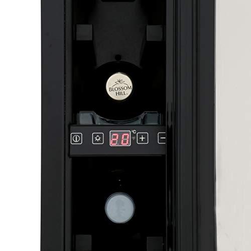 CDA FWC153BL Slimline Freestanding Undercounter Wine Cooler in Black Finish with 40dB Noise Level and Double Glazed Reversible Door