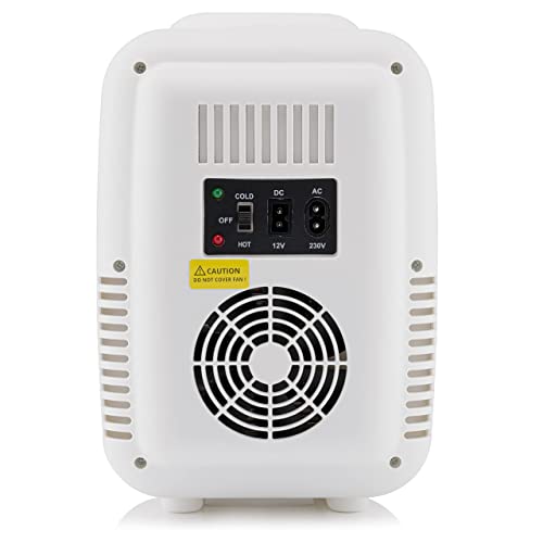 Subcold Classic4 Mini Fridge - Cooler & Warmer | 4 Litre/6 Cans | AC+USB | Portable Small Fridge for Skincare, Bedroom, Dorm, Car, Travel (White)