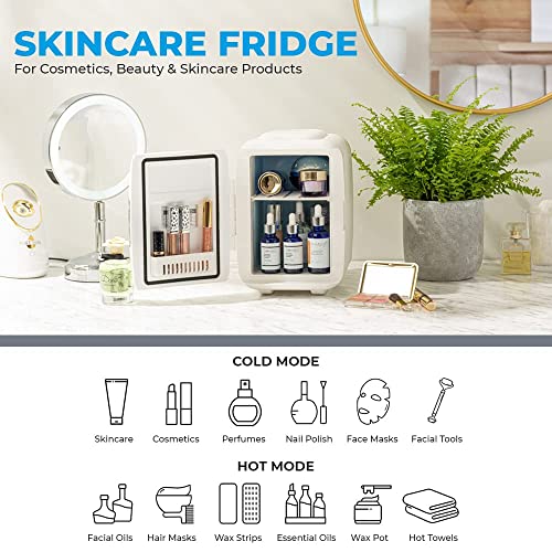 Subcold Classic4 Mini Fridge - Cooler & Warmer | 4 Litre/6 Cans | AC+USB | Portable Small Fridge for Skincare, Bedroom, Dorm, Car, Travel (White)
