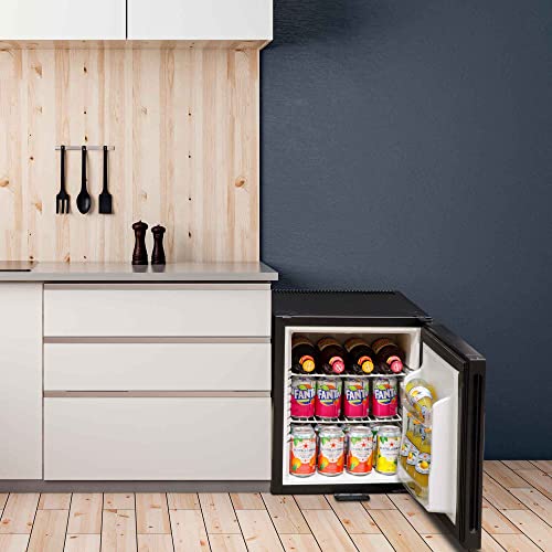 Dellonda Baridi 25L Ultra Quiet Drinks & Wine Cooler Mini Fridge with LED Light, Black - DH57