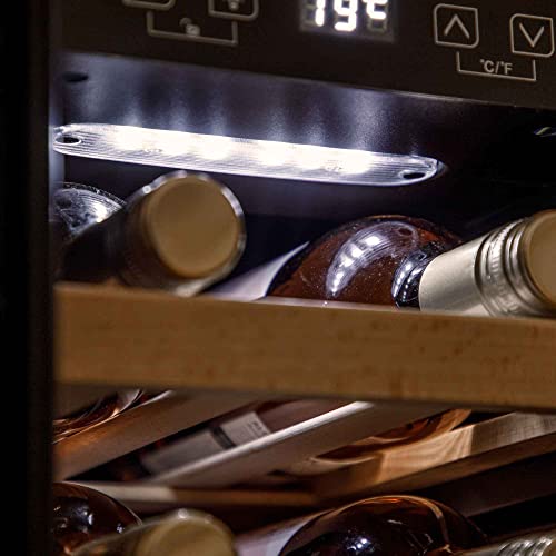 Baridi 60cm Dual Zone Commercial Grade Wine Cooler 40 Bottle Under Counter Freestanding/Built-In Fridge Chiller - DH96