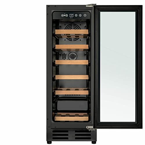 electriQ 30cm Wide 18 Bottle Wine Cooler - Black