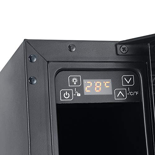 Cookology CWC150SS Freestanding Undercounter Fridge Cabinet 15cm Wine Cooler, 7 Bottle, 20 Litre Capacity, with Digital Temperature Control and Reversible Door - in Stainless Steel