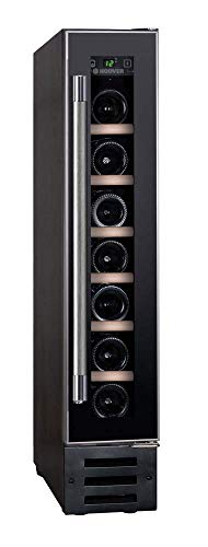 Hoover HWCB15UK Freestanding Wine Cooler, Single Zone Temperature, 7 Bottle Storage, 15cm wide, Black, 23 liters