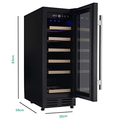 electriQ 30cm Wide 18 Bottle Wine Cooler - Black