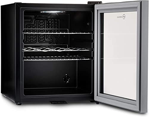 Subcold Super50 LED – Mini Fridge | 50L Beer, Wine & Drinks Chiller | LED Light + Lock & Key | Energy Efficient (Silver)