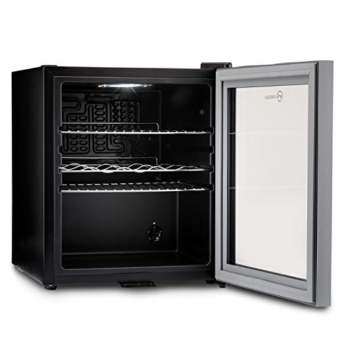 Subcold Super50 LED – Mini Fridge | 50L Beer, Wine & Drinks Chiller | LED Light + Lock & Key | Energy Efficient (Silver)