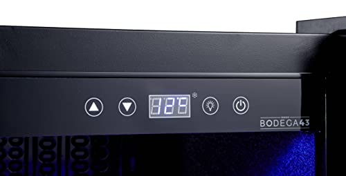 BODEGA43-12C Wine cooler small 12 bottles 33L, 5-20 ºC, 1 Zone, low noise (41 dB), compressor cooling, 3 beechwood shelves