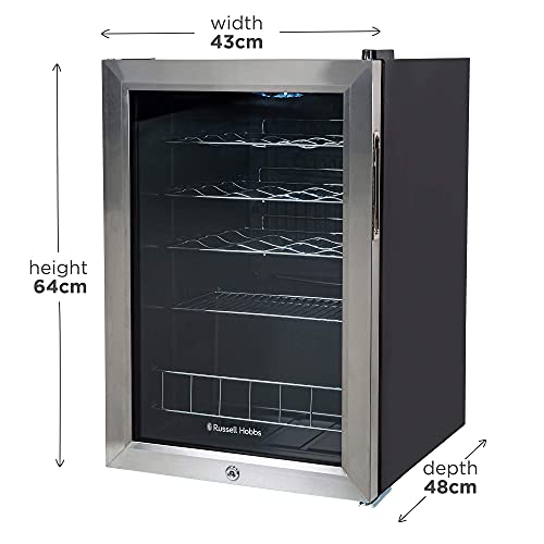 Russell Hobbs RHGWC4SS-LCK Freestanding Wine Cooler, LED display, 62 liters, Black, Noise level: decibels 40