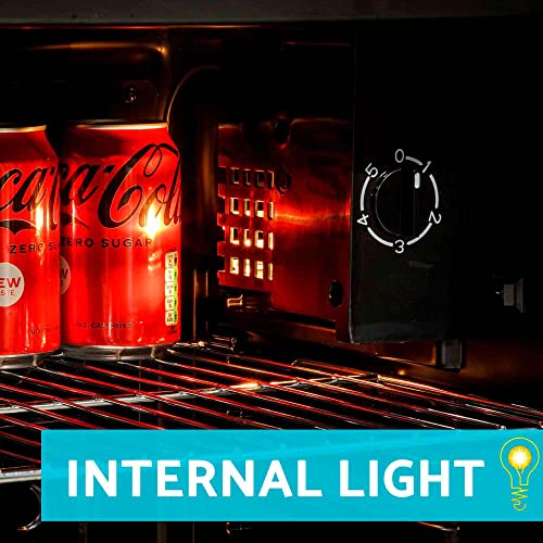 Baridi 85L Under Counter Drinks/Beer & Wine Cooler Fridge with Light, Black - DH13A