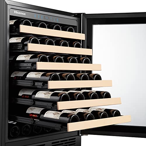 Hisense RW18W4NSWGF Wine cooler 54 Bottles ‎153 Litres Freestanding Wine fridge with Anti-UV Low E Glass Door and LED Display