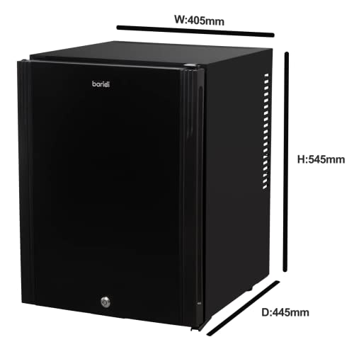 Baridi 35L Ultra Quiet Drinks & Wine Mini Cooler Fridge with LED Light, Black - DH58