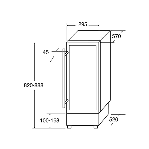 CDA 20 Bottle Capacity Single Zone Freestanding Under Counter Wine Cooler - Stainless Steel