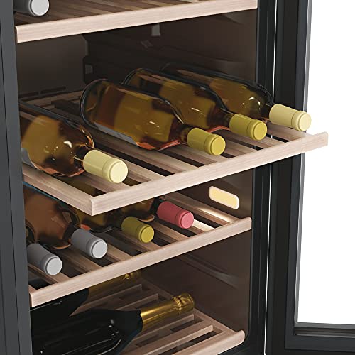Haier HWS77GDAU1(UK) Freestanding Wine Cooler, 1 door, 77 Bottles, 127cm Tall, Black [Energy Class G]