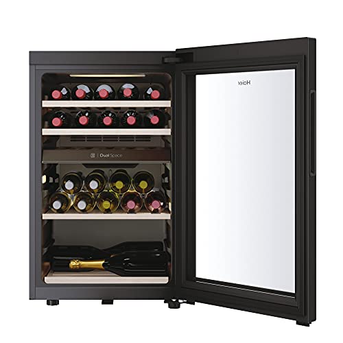 Haier HWS42GDAU1 Freestanding Wine Cooler, 1 door, 42 Bottles, 82cm Tall, Black [Energy Class G]