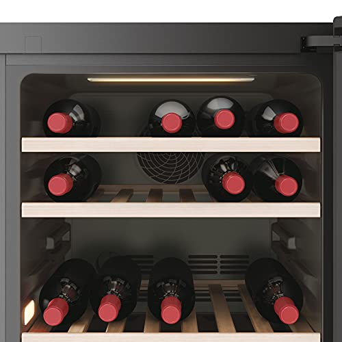 Haier HWS77GDAU1(UK) Freestanding Wine Cooler, 1 door, 77 Bottles, 127cm Tall, Black [Energy Class G]