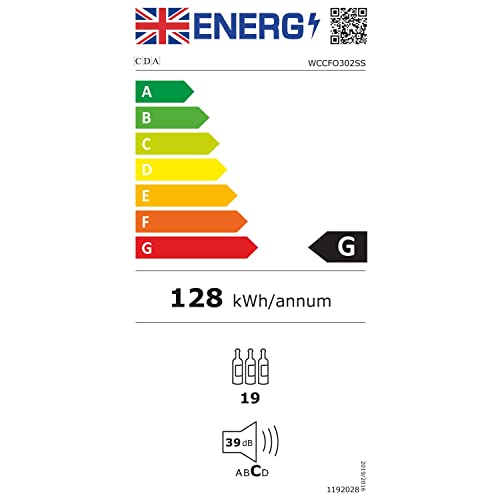 CDA 30cm Freestanding Under Counter Wine Cooler - Stainless Steel