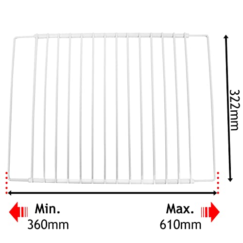 SPARES2GO Fridge Shelf Compatible with Daewoo Refrigerator Freezer (Pack of 3 Shelves, White, Adjustable, Plastic Coated, Extendable Arms)