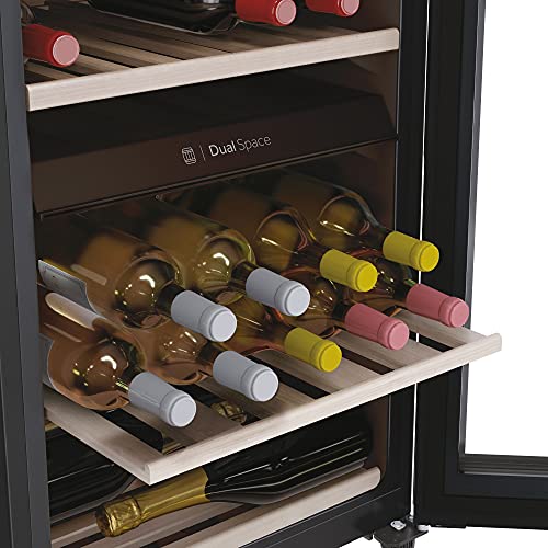 Haier HWS42GDAU1 Freestanding Wine Cooler, 1 door, 42 Bottles, 82cm Tall, Black [Energy Class G]