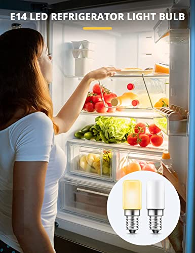 Ariseno 2W E14 LED Light Bulb, Fridge Bulbs, 200LM 3000K Warm White, Small Edison Screw Bulbs Mini, Replacement for 20W Halogen Bulb, Appliance Bulbs for Fridge, Cooker Hood, Night Light, Pack of 2