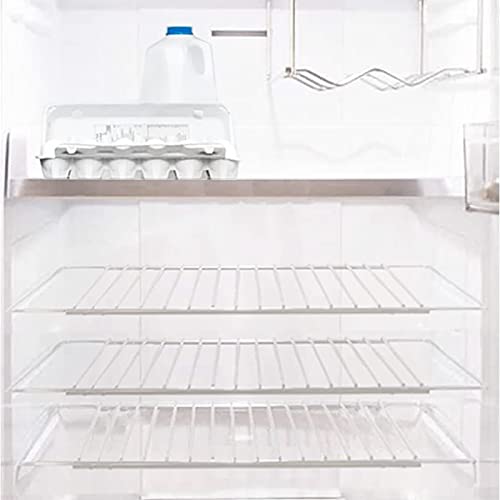 SPARES2GO Fridge Shelf Compatible with Daewoo Refrigerator Freezer (Pack of 3 Shelves, White, Adjustable, Plastic Coated, Extendable Arms)