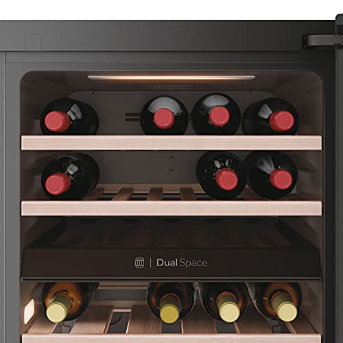 Haier HWS42GDAU1 Freestanding Wine Cooler, 1 door, 42 Bottles, 82cm Tall, Black [Energy Class G]