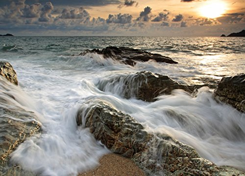 Splashback Tempered Glass Heat Resistant Toughened Decorative – 90 x 65 cm – 4 mm Thick – Perfect behind Gas, Ceramic and Induction Cookers – Easy to Clean and Hang