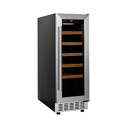 Cookology CWC300SS Freestanding Undercounter Fridge Cabinet 30cm Wine Cooler, 20 Bottle, 60 Litre Capacity, with Digital Temperature Control and Reversible Door - in Stainless Steel