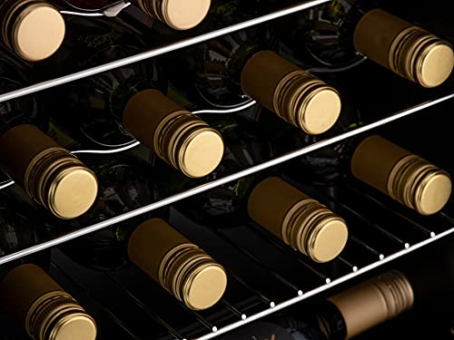 Subcold Viva20 LED – Table-Top Wine Fridge Black | 3-18°C | 20 Bottle Capacity | 57L Counter-Top Cooler | LED + Lock & Key | Glass Door Drinks Cellar | Single-Zone