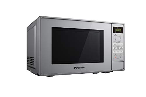 Panasonic NN-K18JMMBPQ Microwave Oven with Grill and Turntable, 800w, 1000w Grill, 5 Power Setting, 9 Auto Programmes, 20 Litres, Auto Defrost, Silver