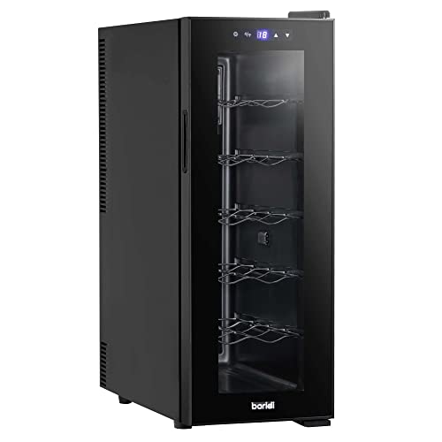 Baridi 12 Bottle Wine Cooler with Digital Touch Screen Controls & LED Light, Black - DH73